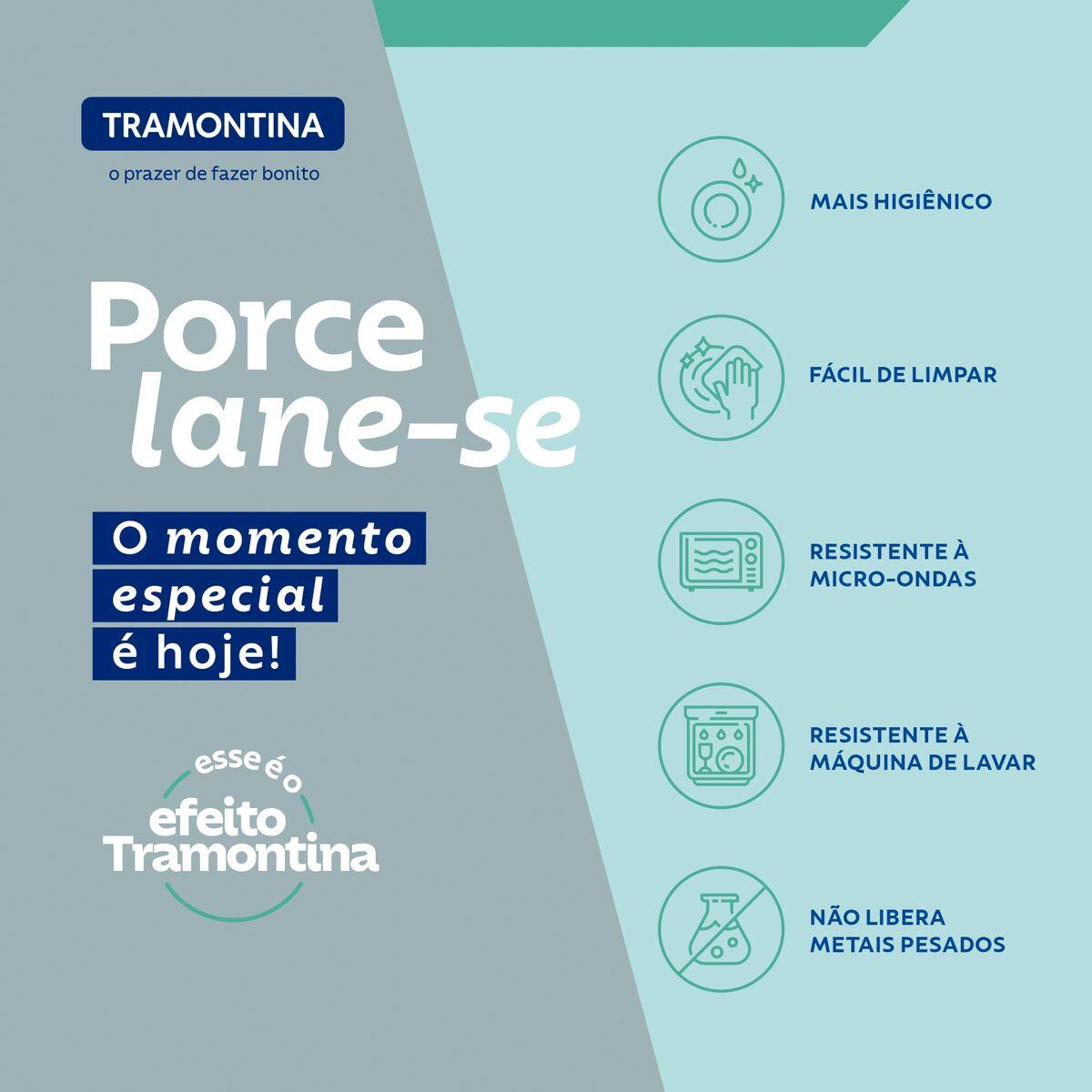 Jogo de Pratos Tramontina Street em Porcelana Decorada 12 peças