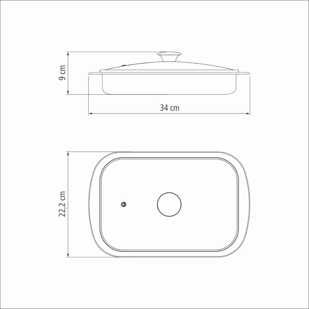 Kit para Assar e Servir Tramontina Cosmos em Aço Inox com Tampa de Vidro 4 Peças