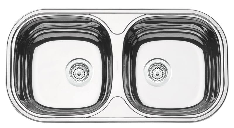 Cuba Dupla Retangular 2C 34 BS Inox 78x39 cm Alto Brilho Prime com Válvula 4,5 Tramontina 94032202