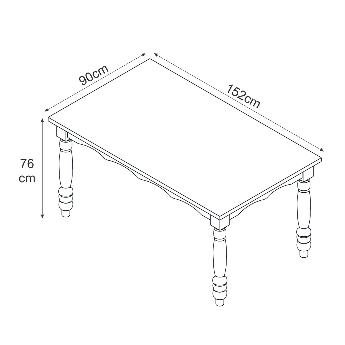 Mesa de Jantar em Madeira Cera/Verde 152x90x76 cm Elliottiis