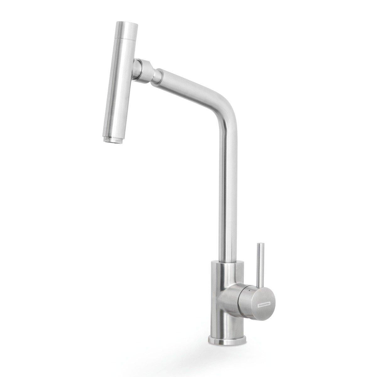 Misturador Monocomando Tramontina Versa em Aço Inox com Bica Articulada