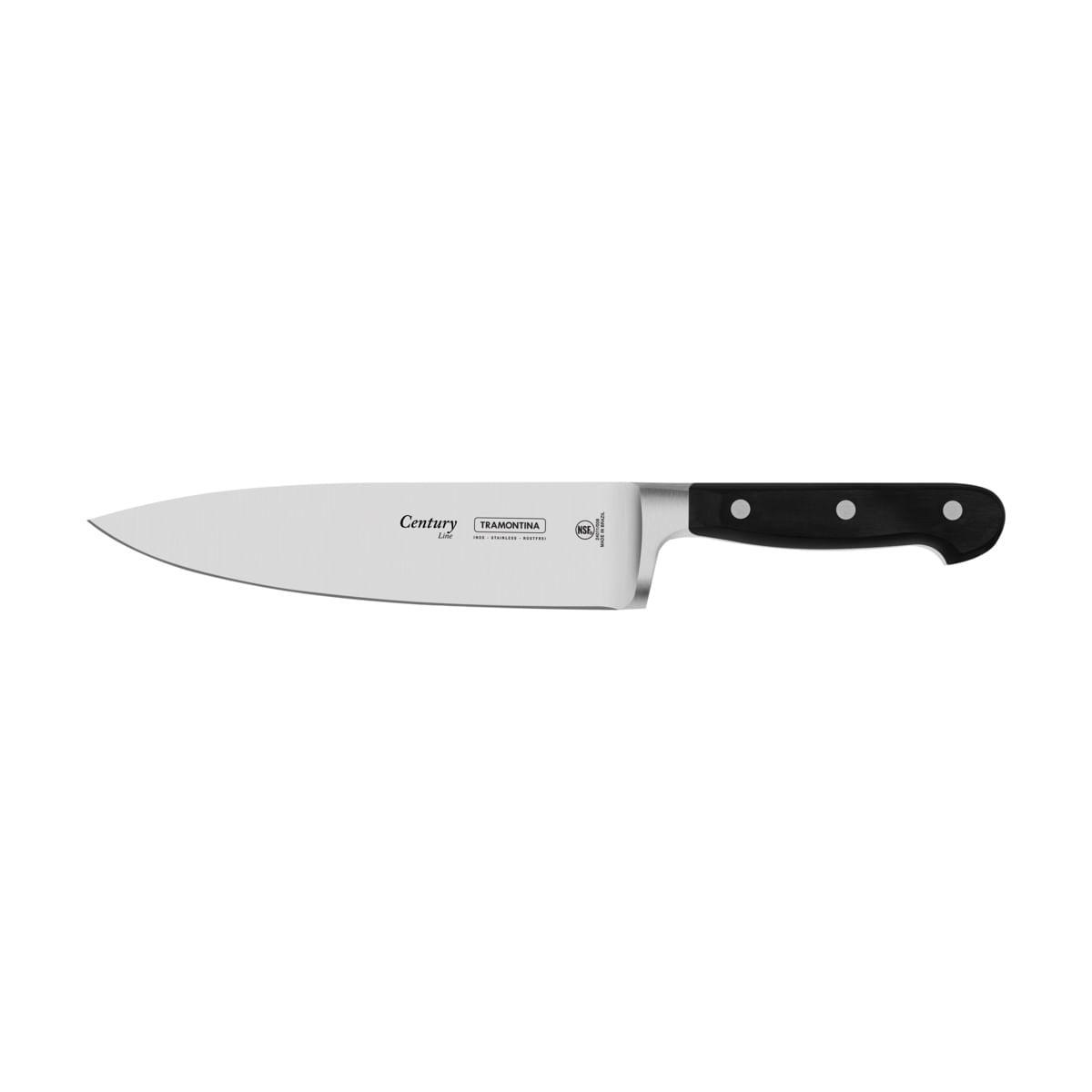 Faca Chef Tramontina Century com Lâmina em Aço Inox e Cabo de Policarbonato e Fibra de Vidro 8" 24011108