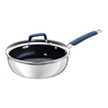 Frigideira Funda Tramontina Romagna Aço Inox Revestimento Cerâmico 24 cm 3,1 L com Tampa de Vidro