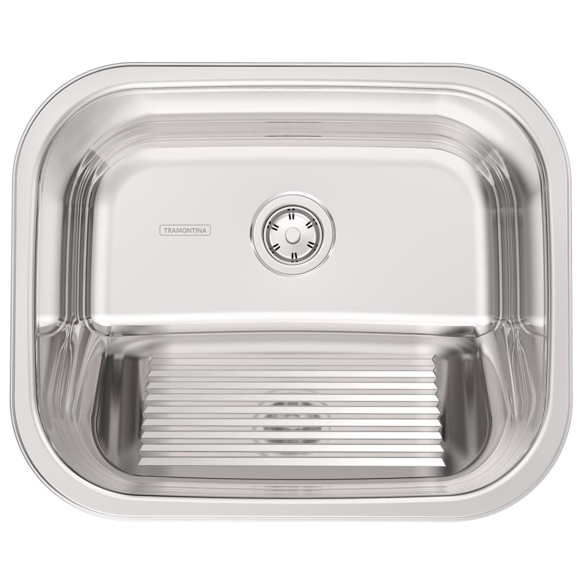 Tanque Tramontina Hera 34 L em Aço Inox Polido 50 x 40 cm com Válvula