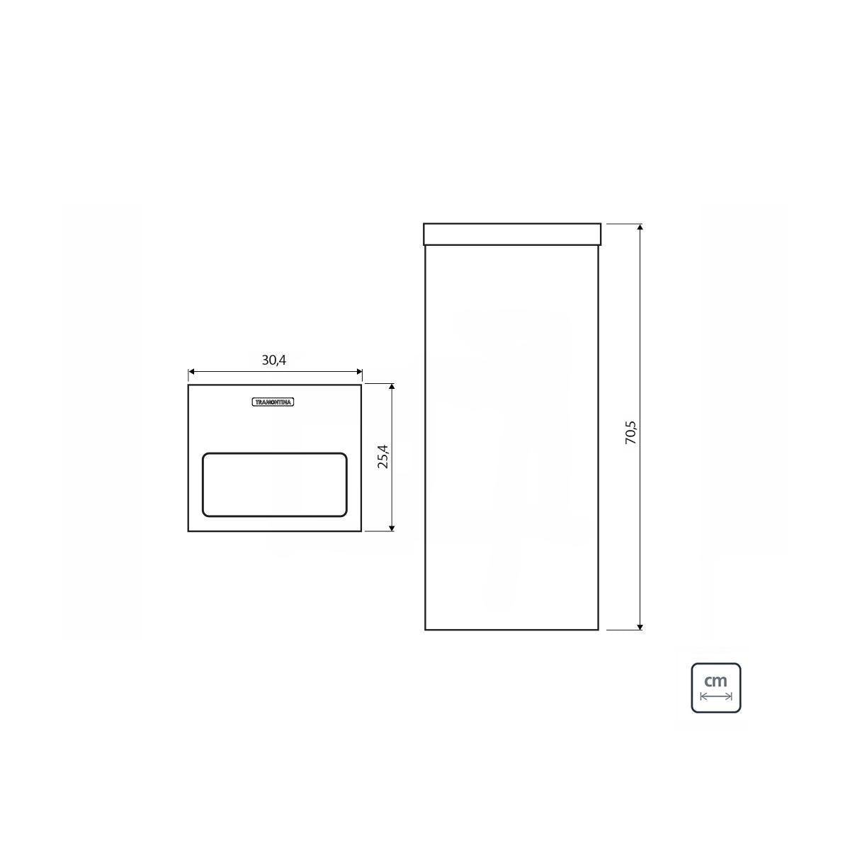 Lixeira Inox Tramontina Square 50 Litros Acetinado