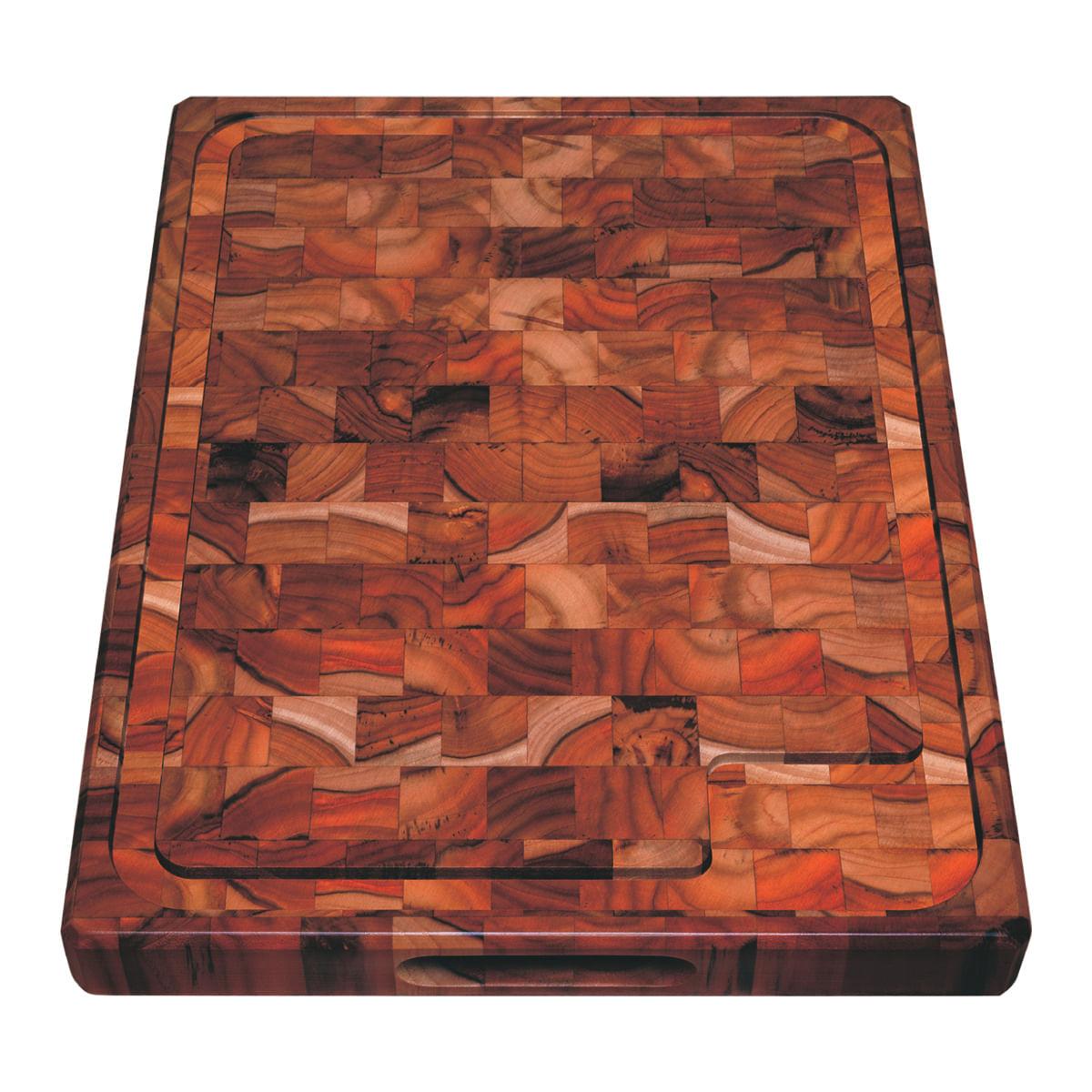 Tábua para Churrasco Tramontina Retangular Cubus em Madeira Teca 50 x 38 cm Envernizada