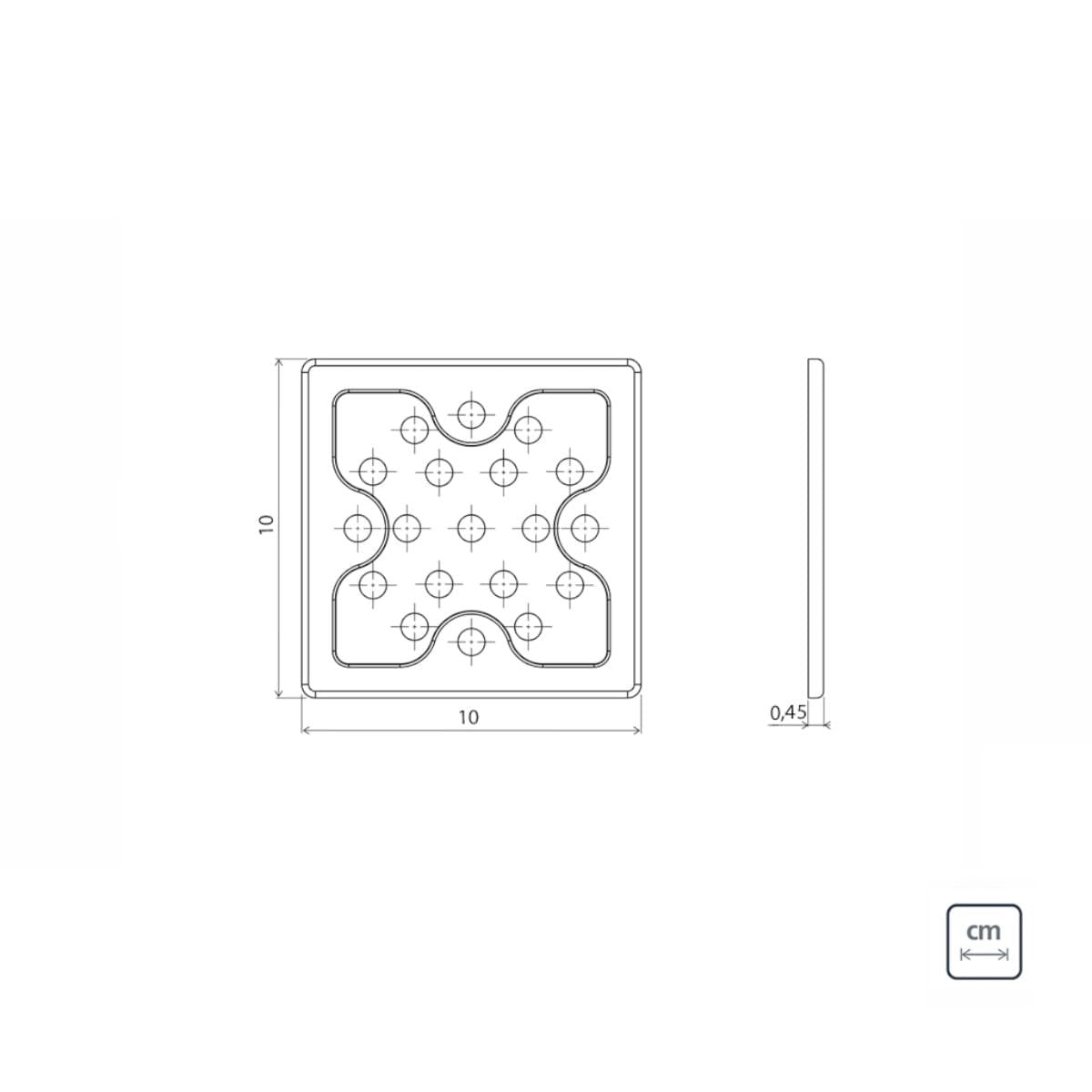 Ralo Simples Quadrado Aço Inox Acetinado 10x10cm Tramontina 94535002
