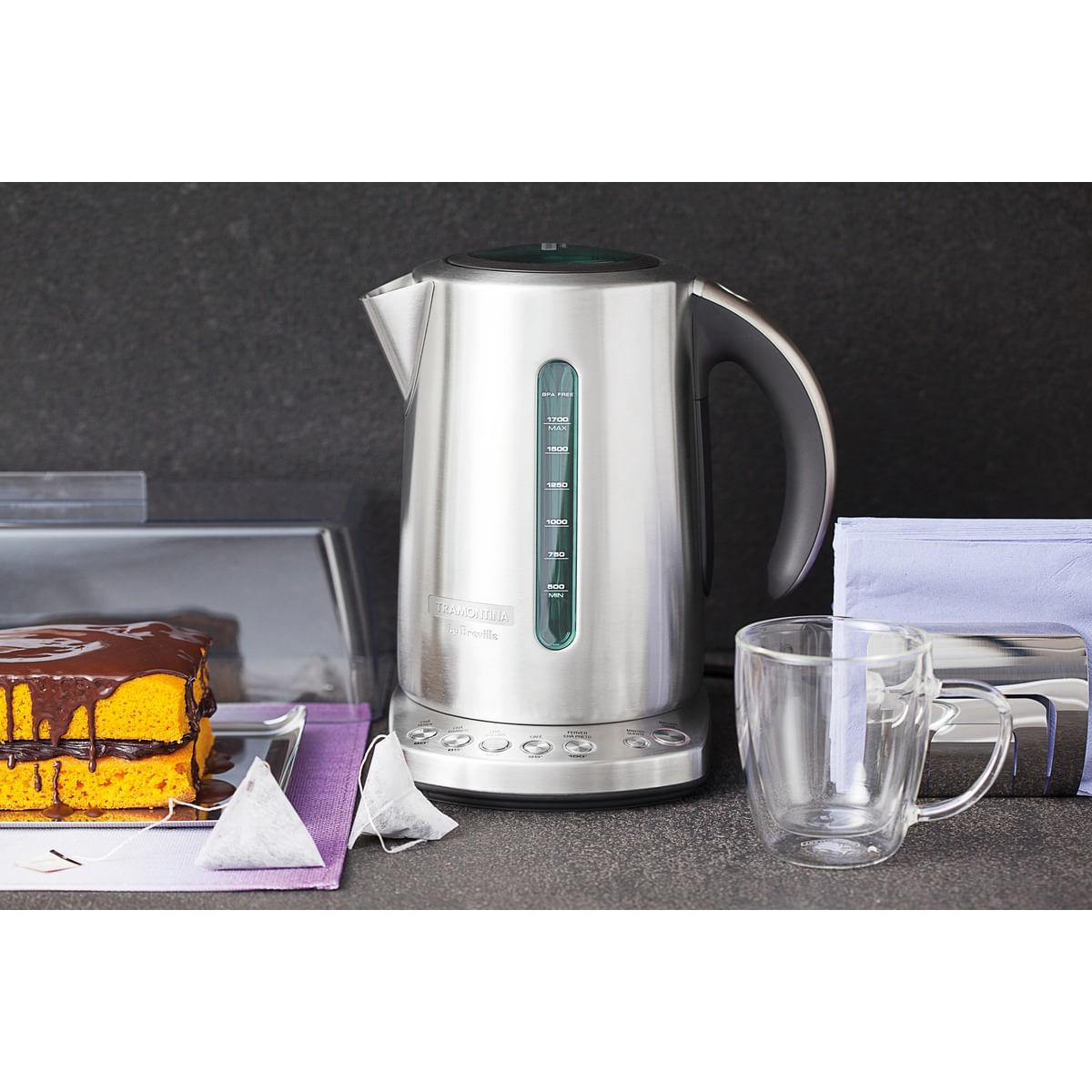 Chaleira Elétrica Tramontina by Breville Smart em Aço Inox Fosco 5 Temperaturas 1,7 L 220 V
