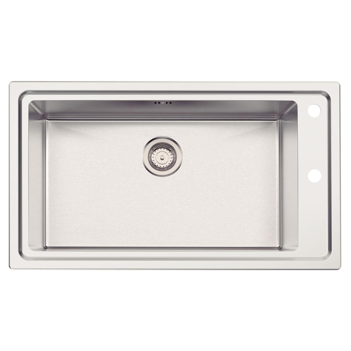Cuba de Sobrepor Tramontina Square 86x50 cm em Aço Inox 304 Scotch Brite OUTLET