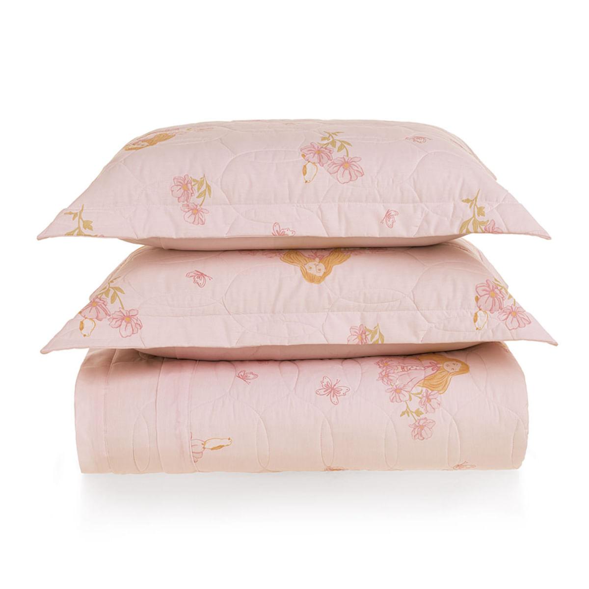 Colcha Casal Karsten Amora 260x220 100% Algodão com Porta Travesseiros