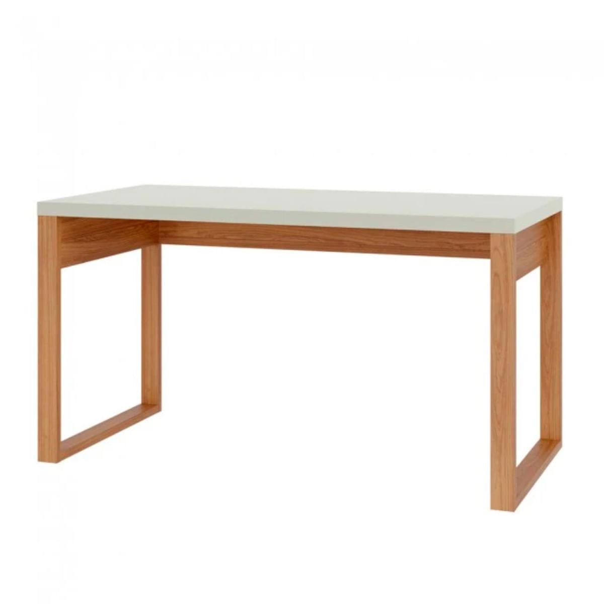 Mesa para Escritório em MDF Off White Freijó 135x68 cm Dalla Costa