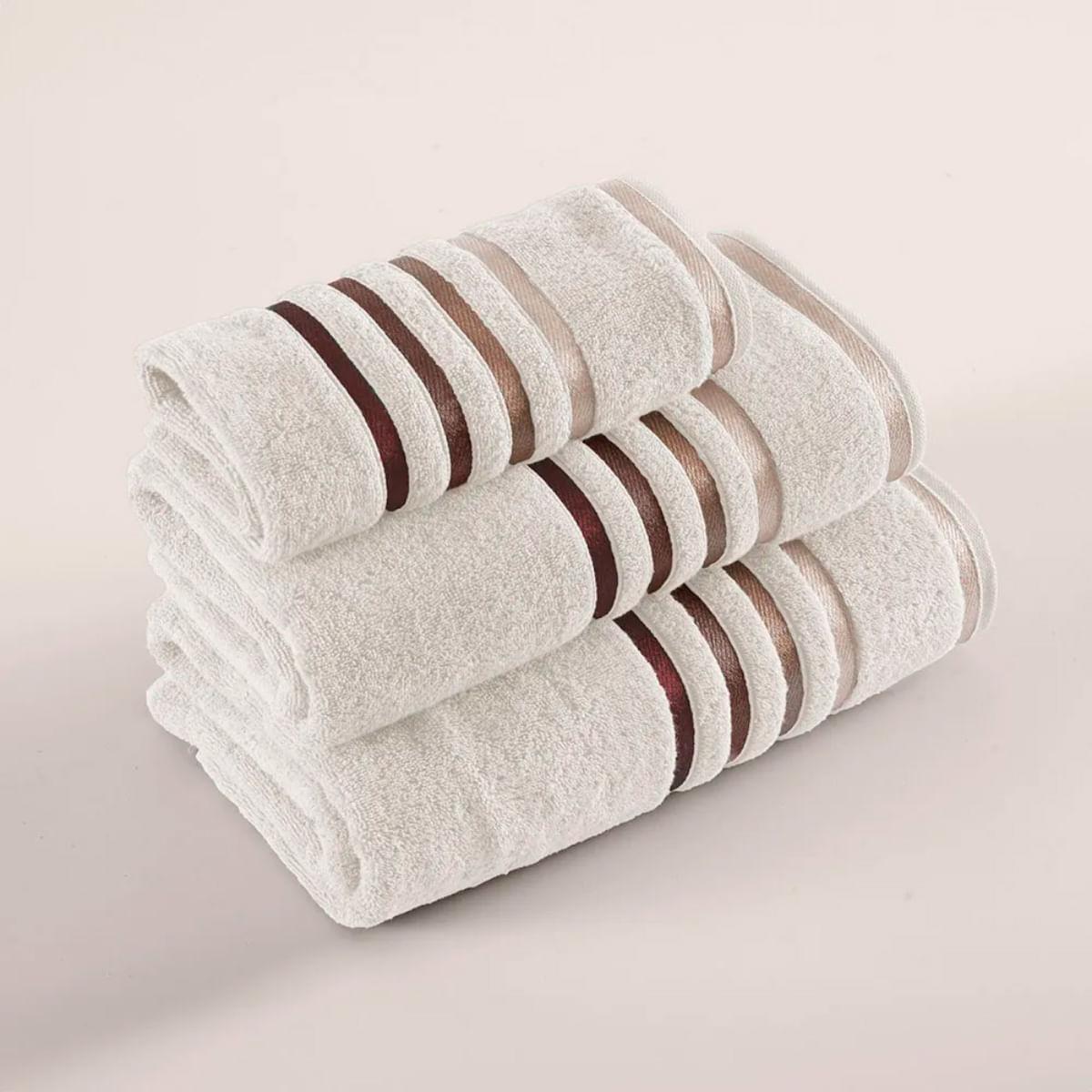 Jogo de Banho 5 Peças Fio Penteado Karsten Lumina Ivory Greige