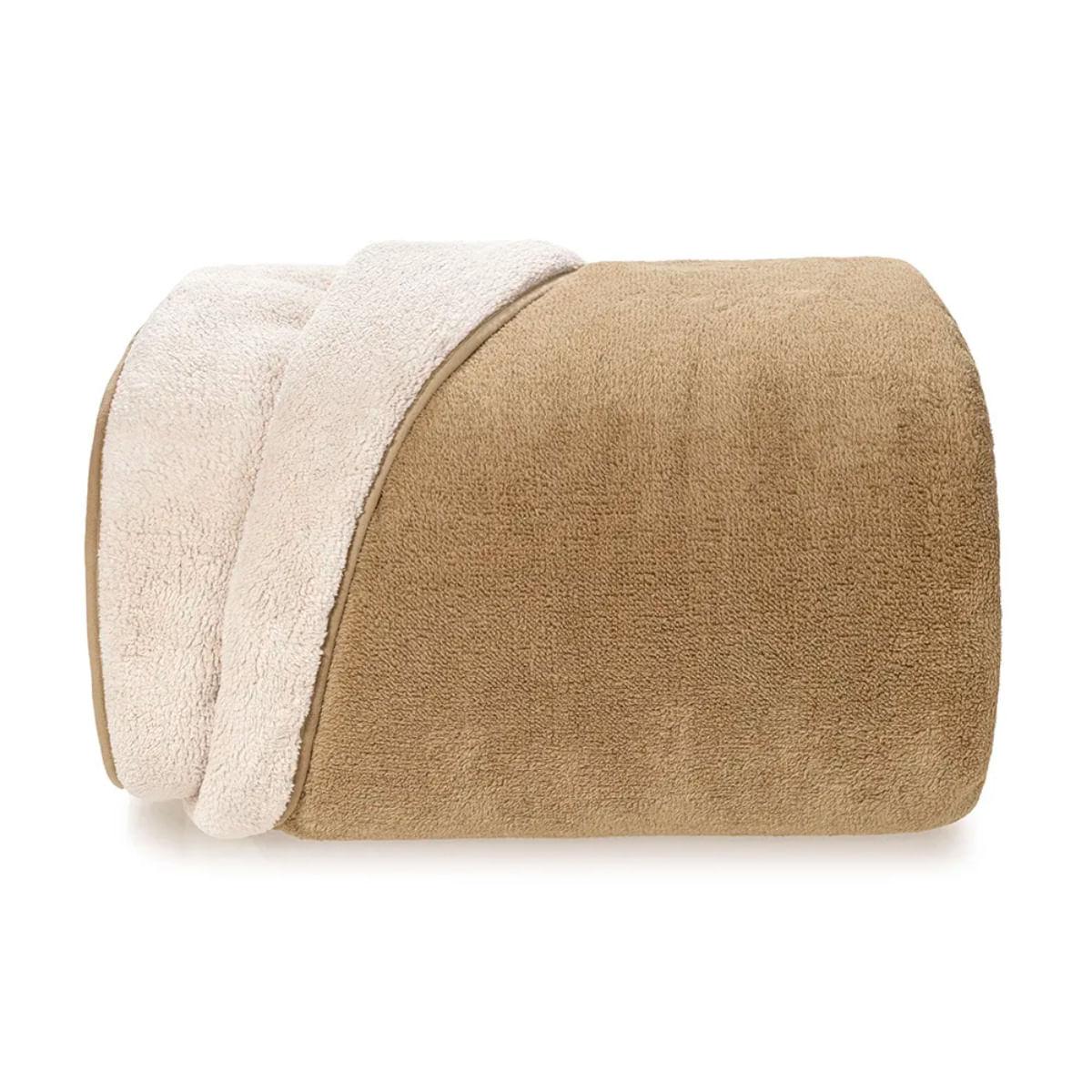Cobertor de Microfibra Sherpa Dupla Face Queen Apolo Bege 250x240 cm Karsten