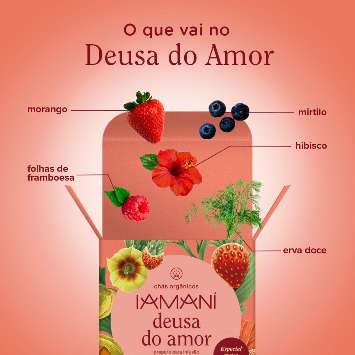 Chá Orgânico Iamaní Deusa do Amor Frutas Vermelhas 15 Sachês