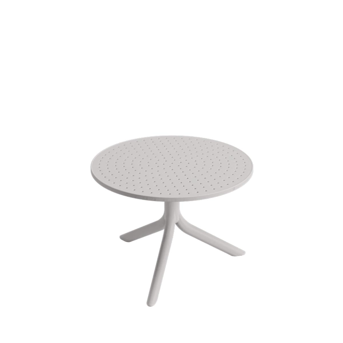 Mesa Redonda de Apoio Livy Aurah 60x43cm Cinza Polipropileno Plaxmetal