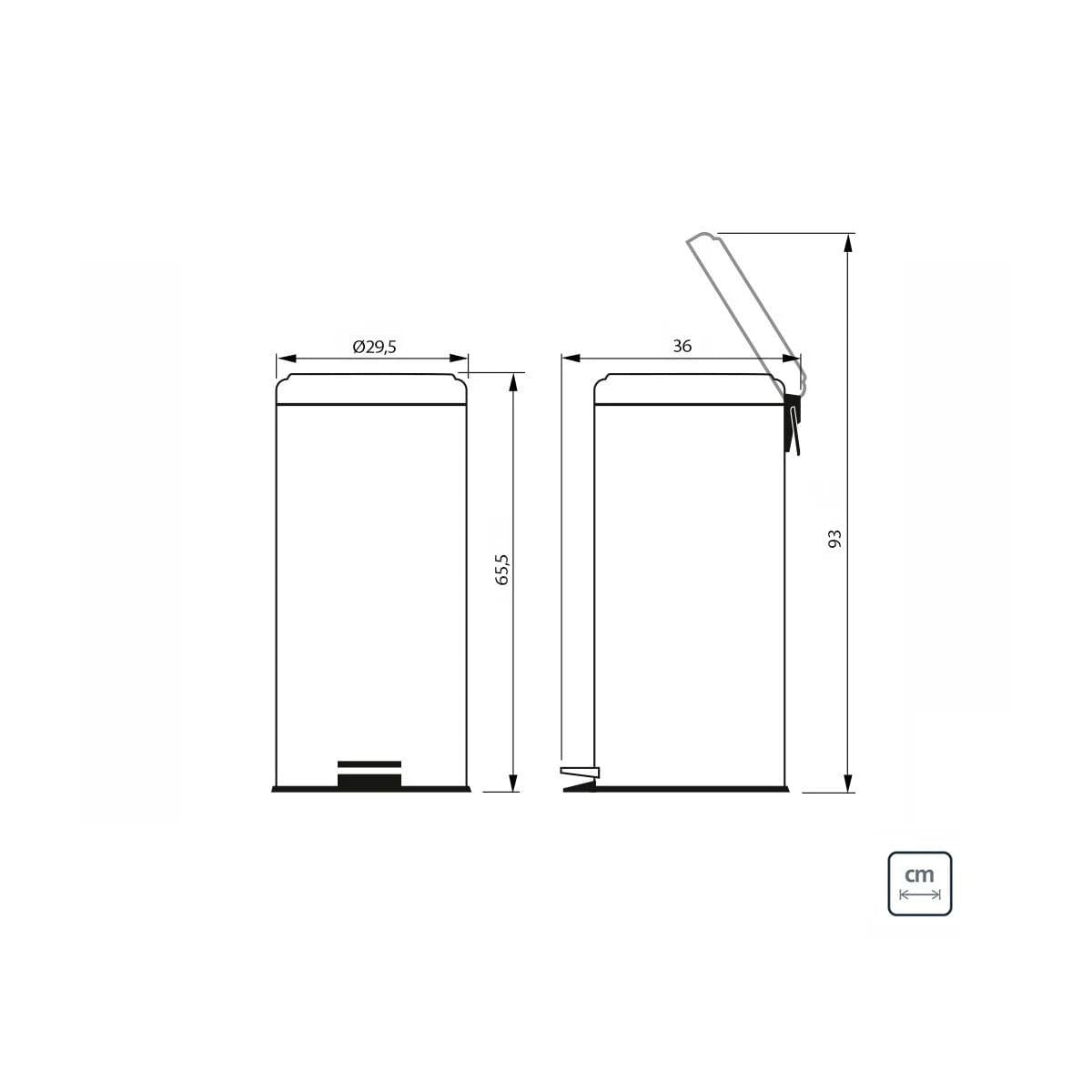 Lixeira Inox com Pedal Tramontina Brasil 30 Litros