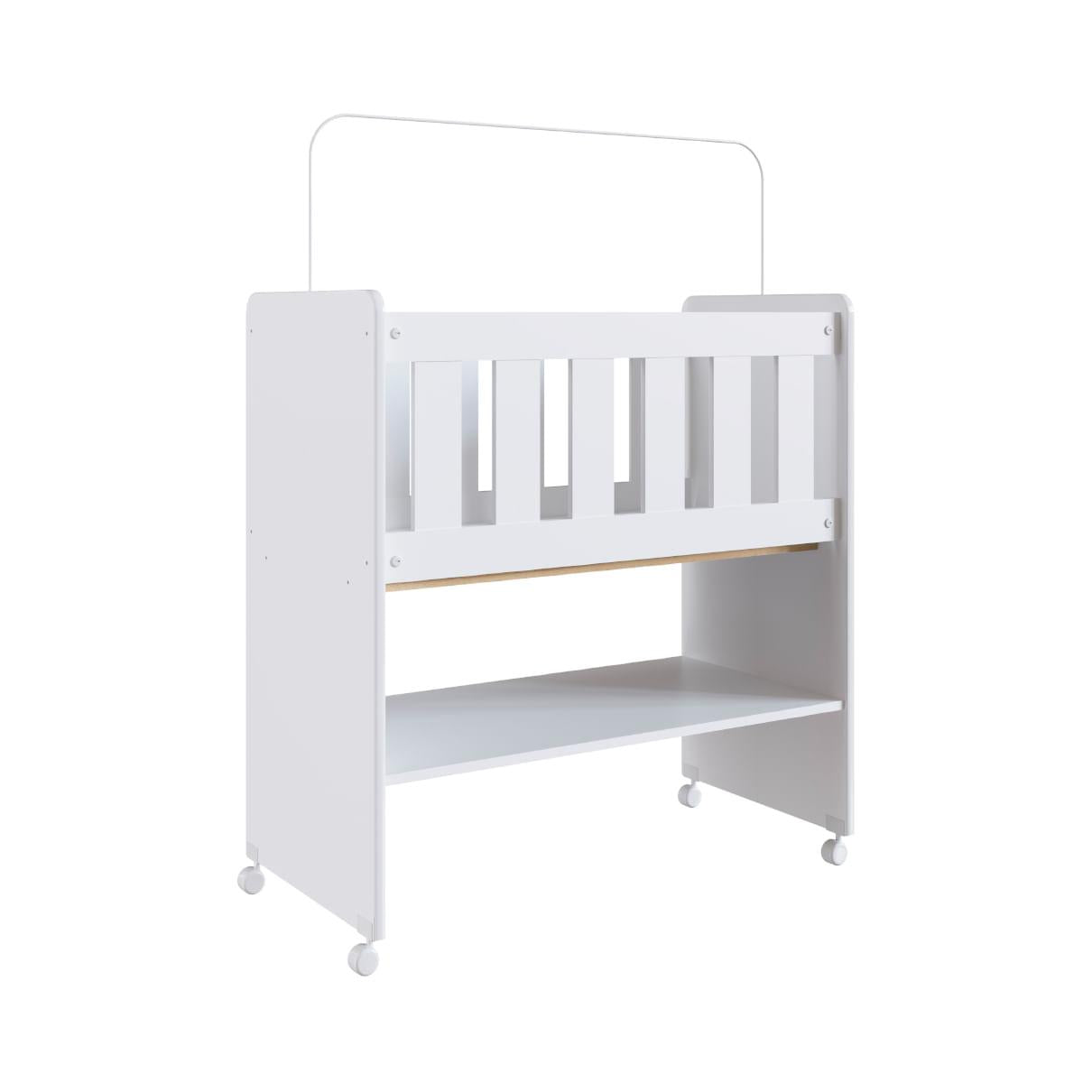 Mini Berço em MDP Branco Moisés Normatizado com Colchão Completa Móveis BY501