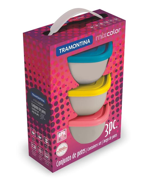 Conjunto de potes 3 peças Mix Color Tramontina 25099948