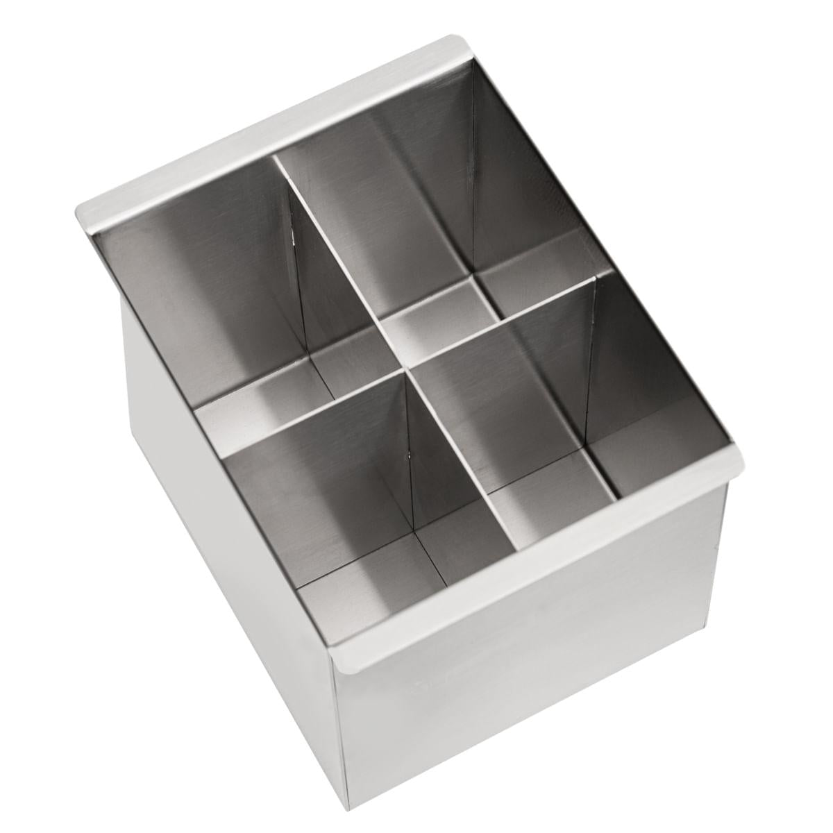 Escorredor Porta Talheres Tramontina em Aço Inox Scotch Brite para Sobrepor no Escorredor de Embutir 15x16 cm
