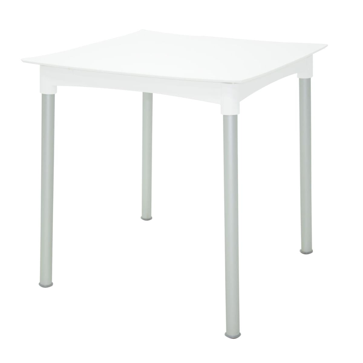 Mesa Tramontina Diana em Polipropileno Branco com Pernas de Alumínio Anodizado