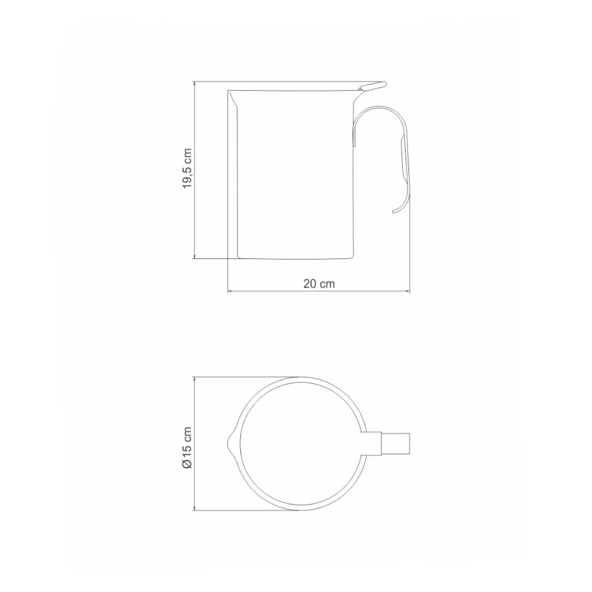 Jarra Tramontina Buena para Água em Aço Inox com Tampa 14 cm 2,9 L