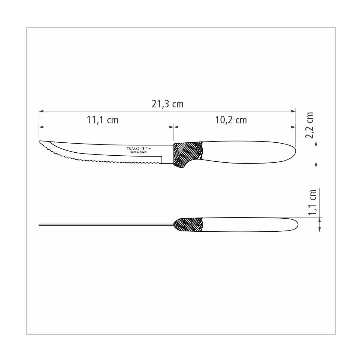 Conjunto de Facas para Churrasco 3 Peças Tramontina Ipanema com Lâminas em Aço Inox e Cabos de Polipropileno Laranja