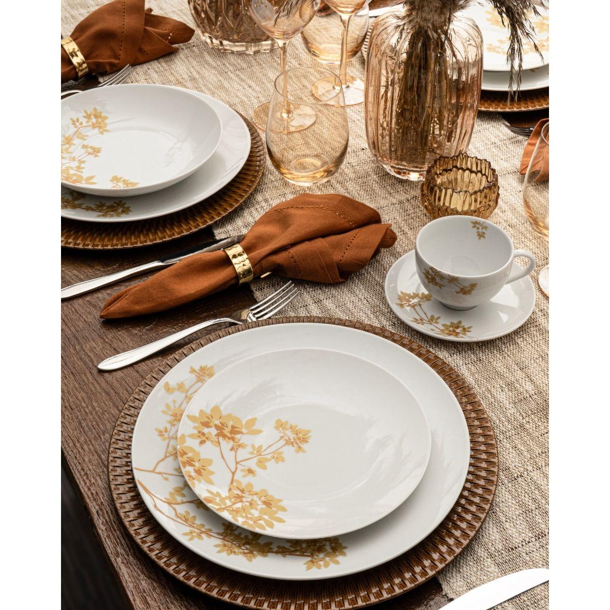Aparelho de Jantar Tramontina Amarilis em Porcelana Decorada 30 Peças