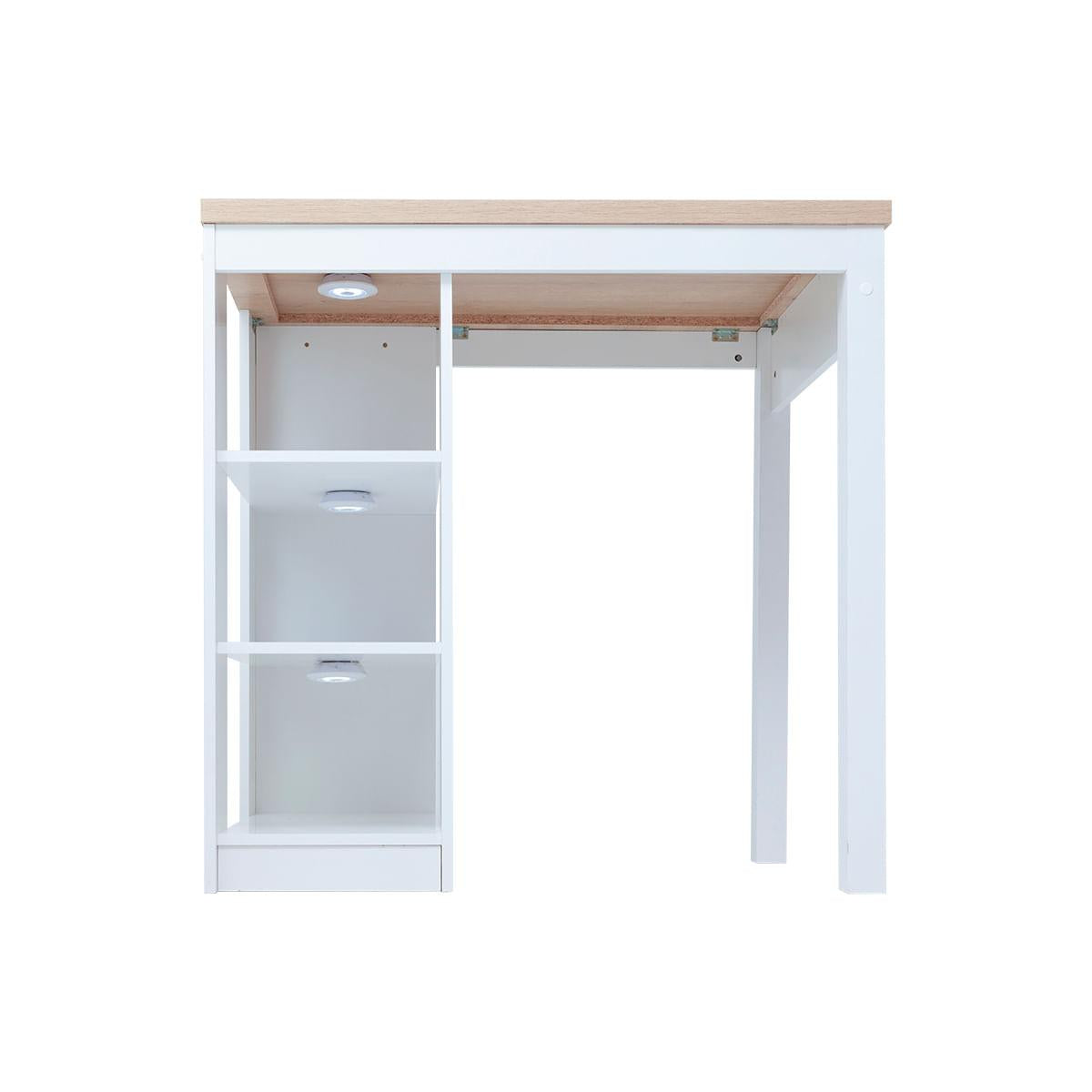Bancada de Cozinha Gourmet Branco 3 Prateleiras em MDF 90x60x91cm Ditália