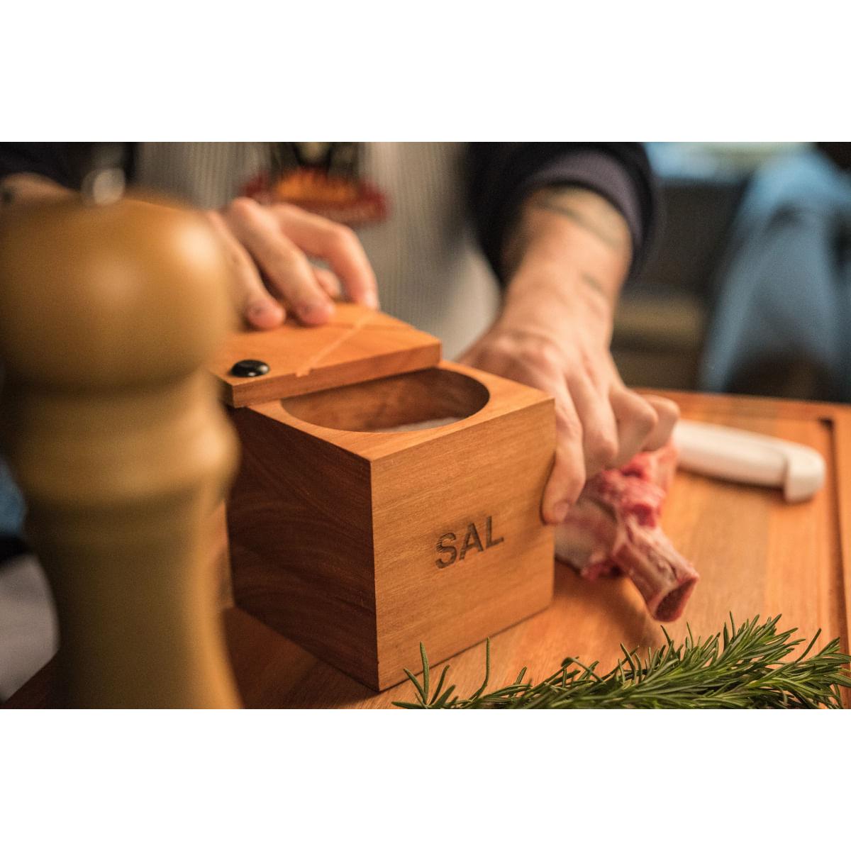 Saleiro de Madeira Essence 350g Domama