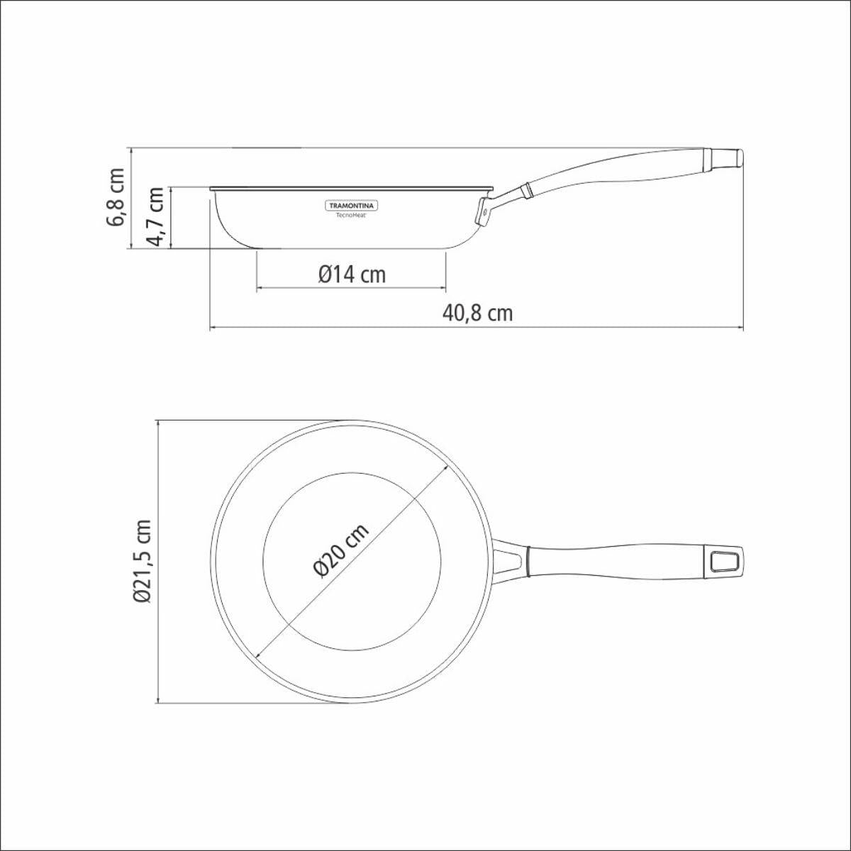 Frigideira Tramontina Grano Aço Inox e Corpo Triplo 20 cm 1,2 L