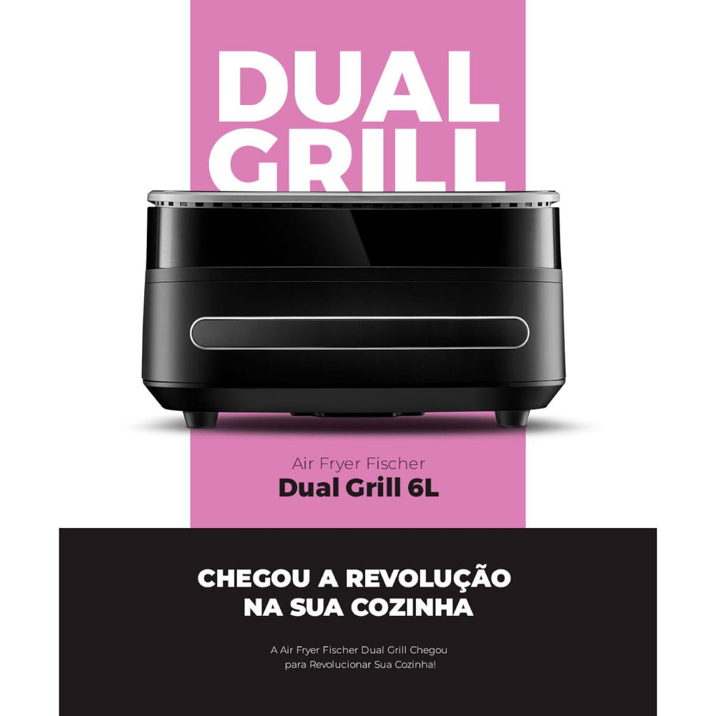 Air Fryer Fischer Dual Grill Preto 6 litros 127V