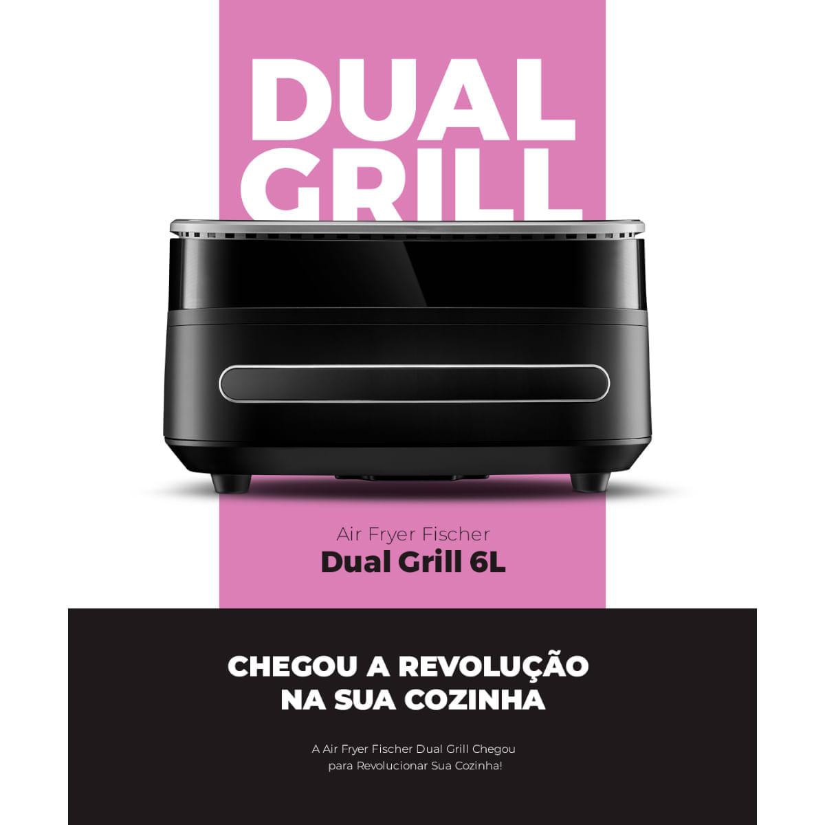 Air Fryer Fischer Dual Grill Preto 6 litros 127V