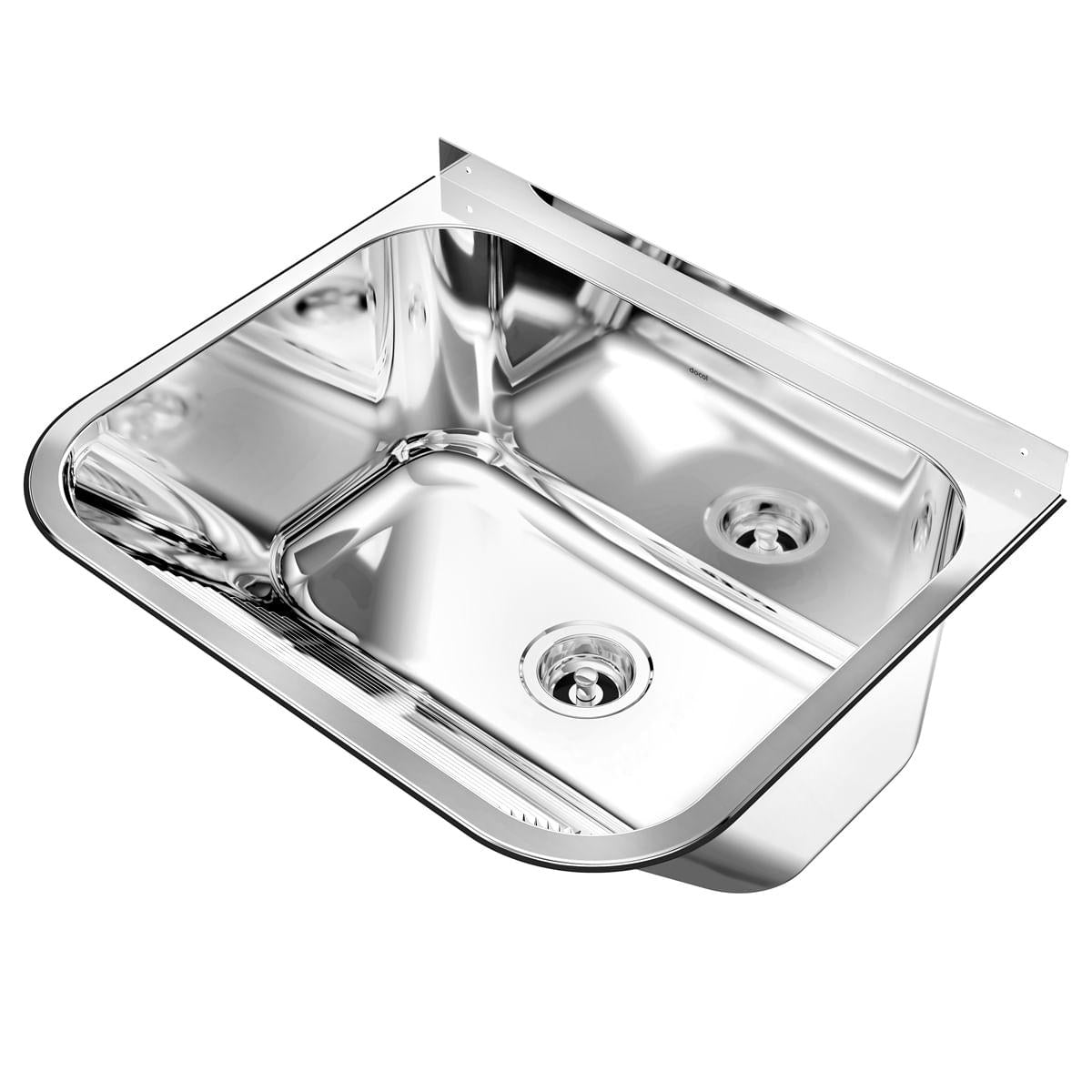 Tanque de Parede Docol 32 Litros em Aço Inox Alto Brilho 55x45 cm