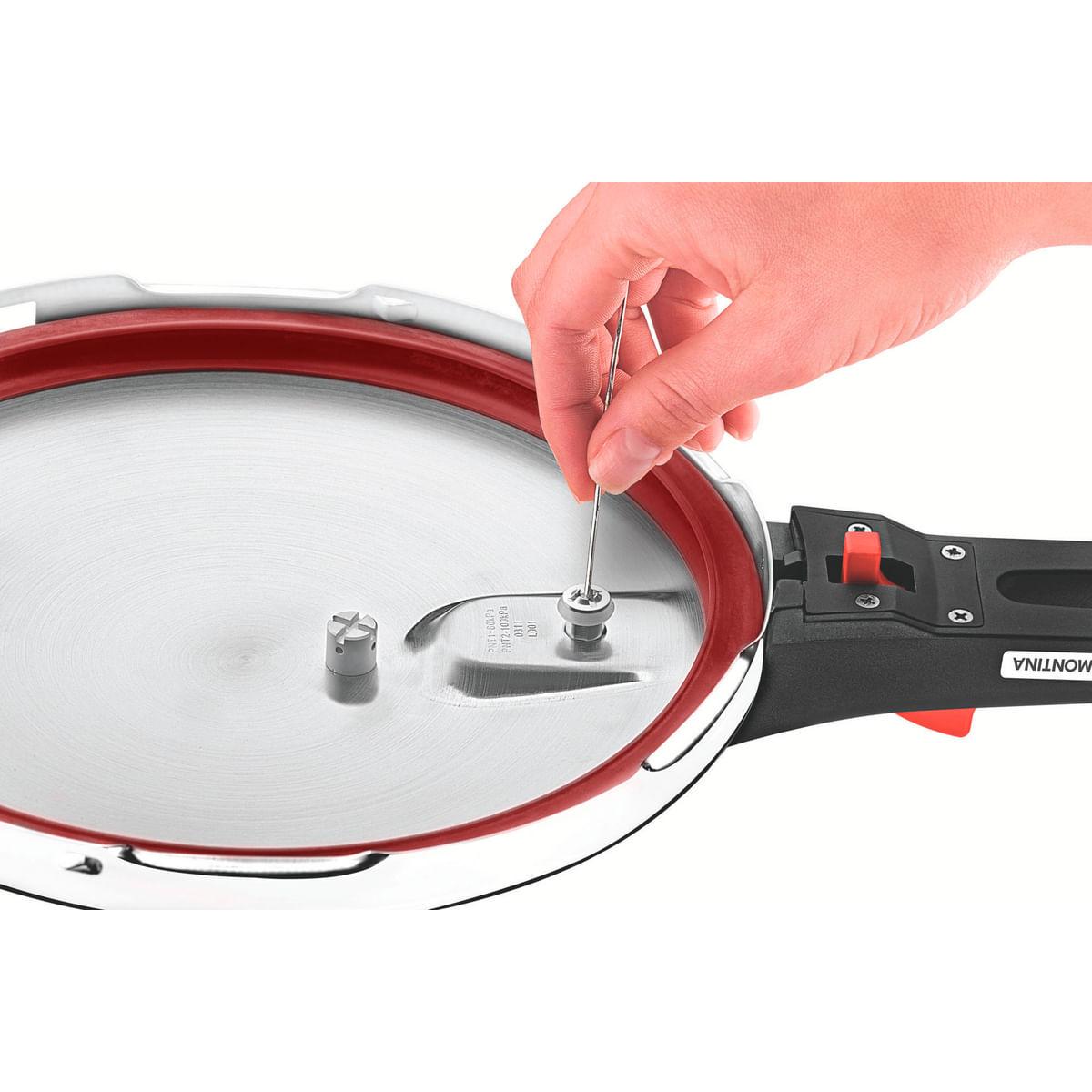 Panela de Pressão Tramontina Solar Aço Inox 6 L Fundo Triplo com 5 Dispositivos de Segurança 22 cm