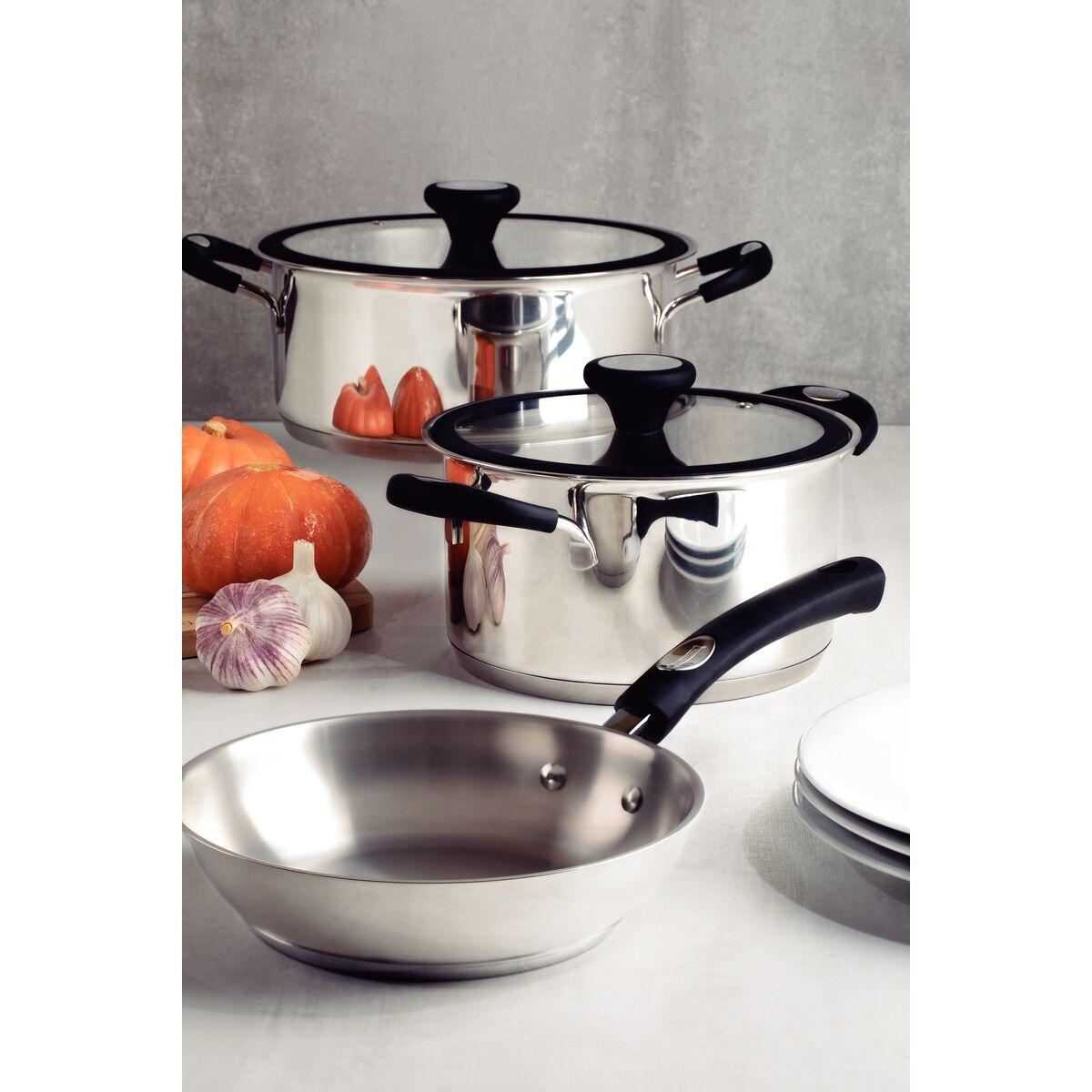 Jogo de Panelas Tramontina Solar Silicone em Aço Inox com Fundo Triplo 4 Peças