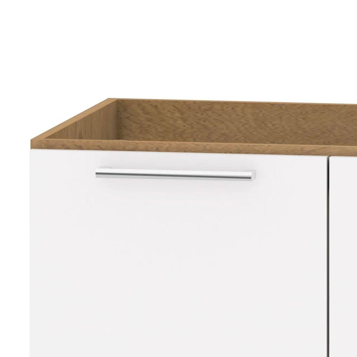 Armário Balcão de Cozinha Carvalho e Branco 120x51x81 cm Ditália