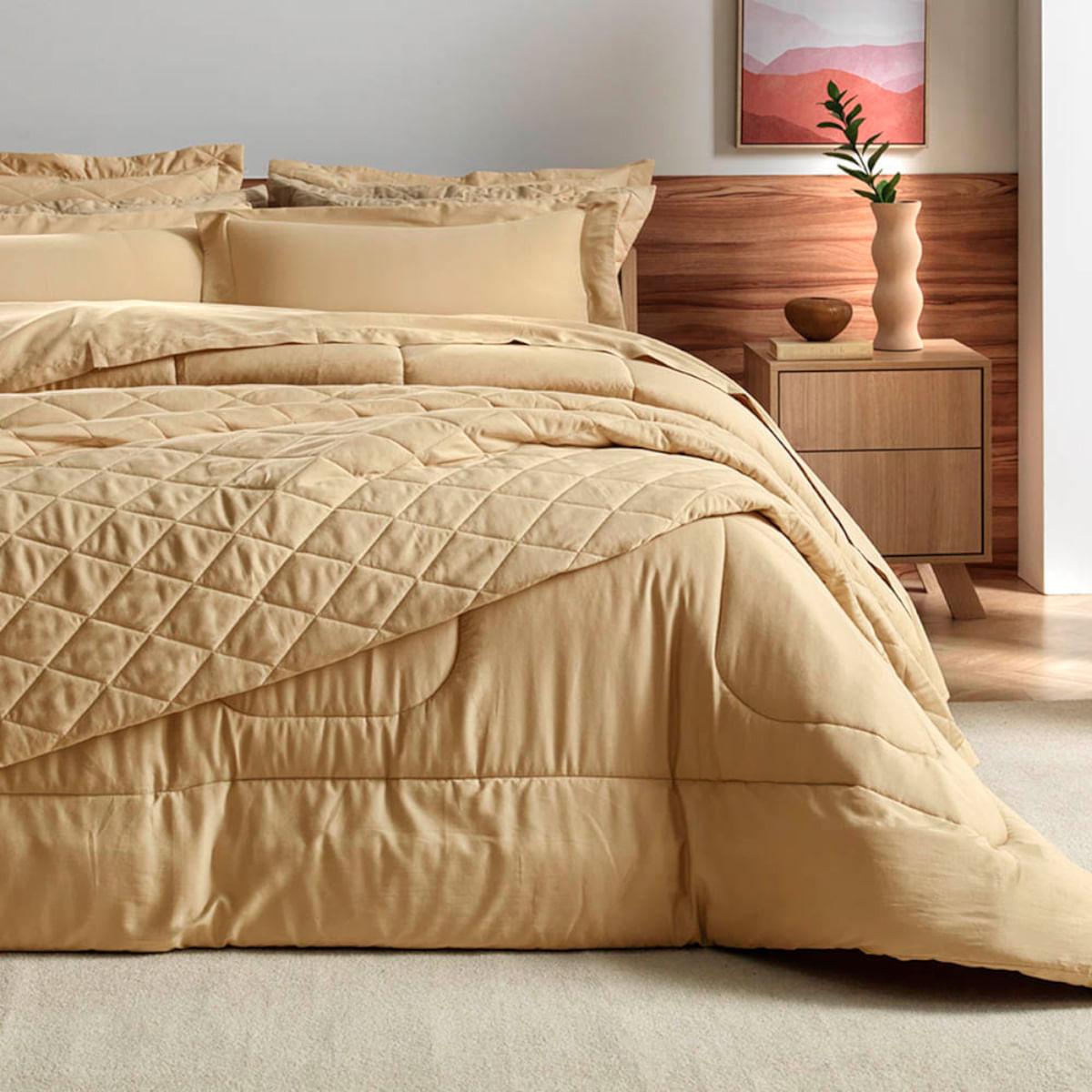 Edredom 300 Fios Queen Karsten 100% Algodão Bossa Dourado