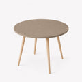 Mesa Jantar Sofia Redonda 80cm Linum 18mm Pés de Madeira Natural Marin