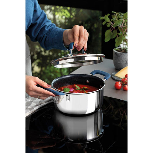 Caçarola Tramontina Romagna Aço Inox Cerâmico Black Stone 20 cm 3,2 L