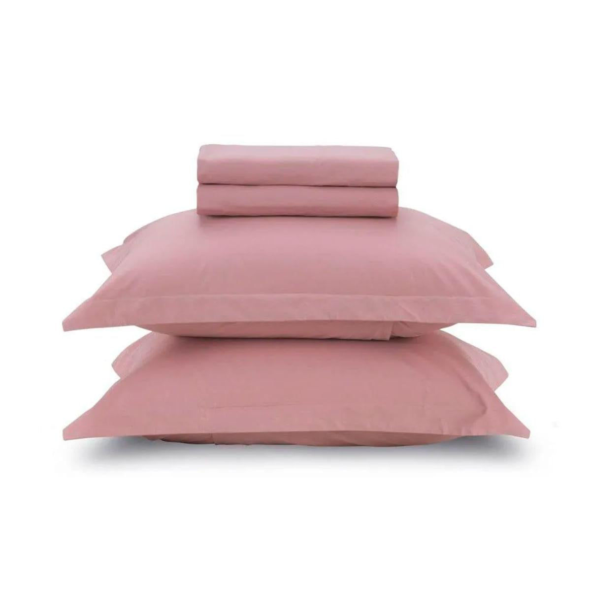 Jogo de Cama Queen Karsten 180 Fios Algodão Liss Rosa