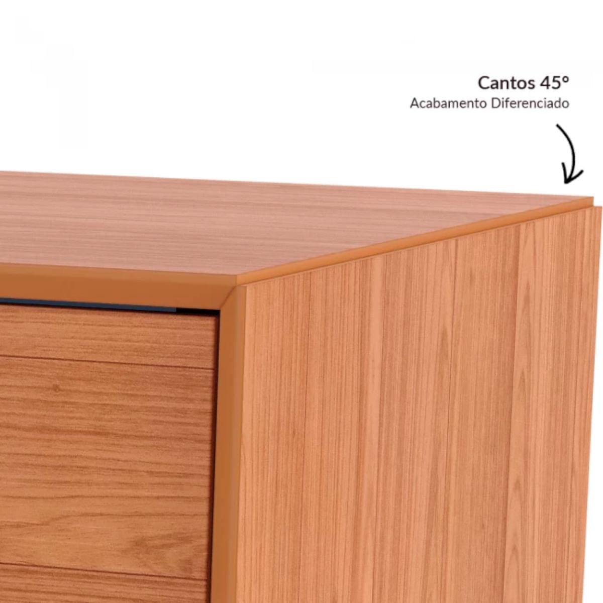 Cômoda 3 Gavetas em MDF Nature Freijó 110x95x50 cm Dalla Costa TW50JJ