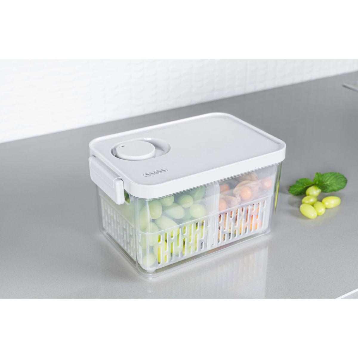 Pote Organizador de Geladeira Tramontina Organizzare com Controle de Umidade 2,8 L