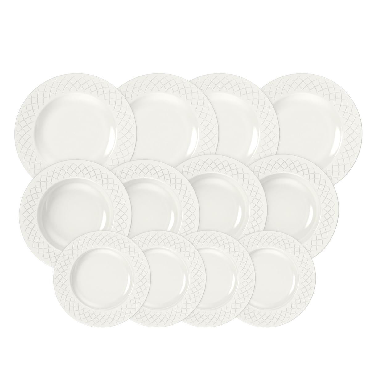 Jogo de Pratos Tramontina Ingrid em Porcelana 12 Peças