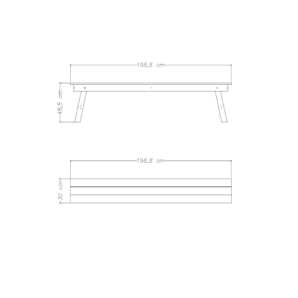 Banco Dobrável Naturalle Rústico 200 x 30 cm Tramontina