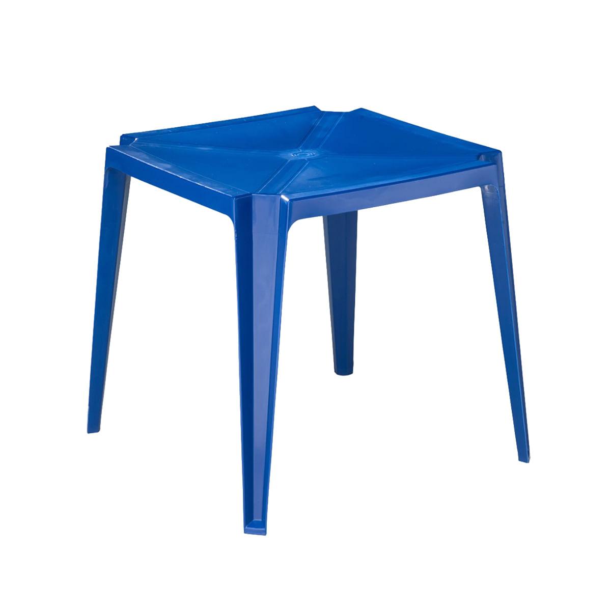 Mesa Plástica Empilhável Bar Azul 70x70x71 cm Pisani