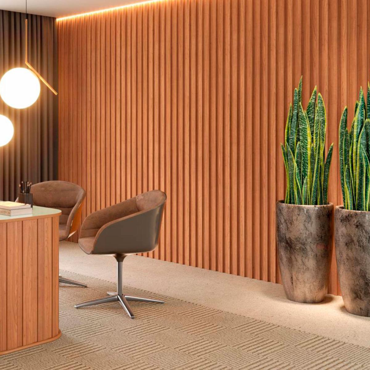 Painel Ripado em MDF 89,5x250 cm Freijó PA74JJ Dalla Costa