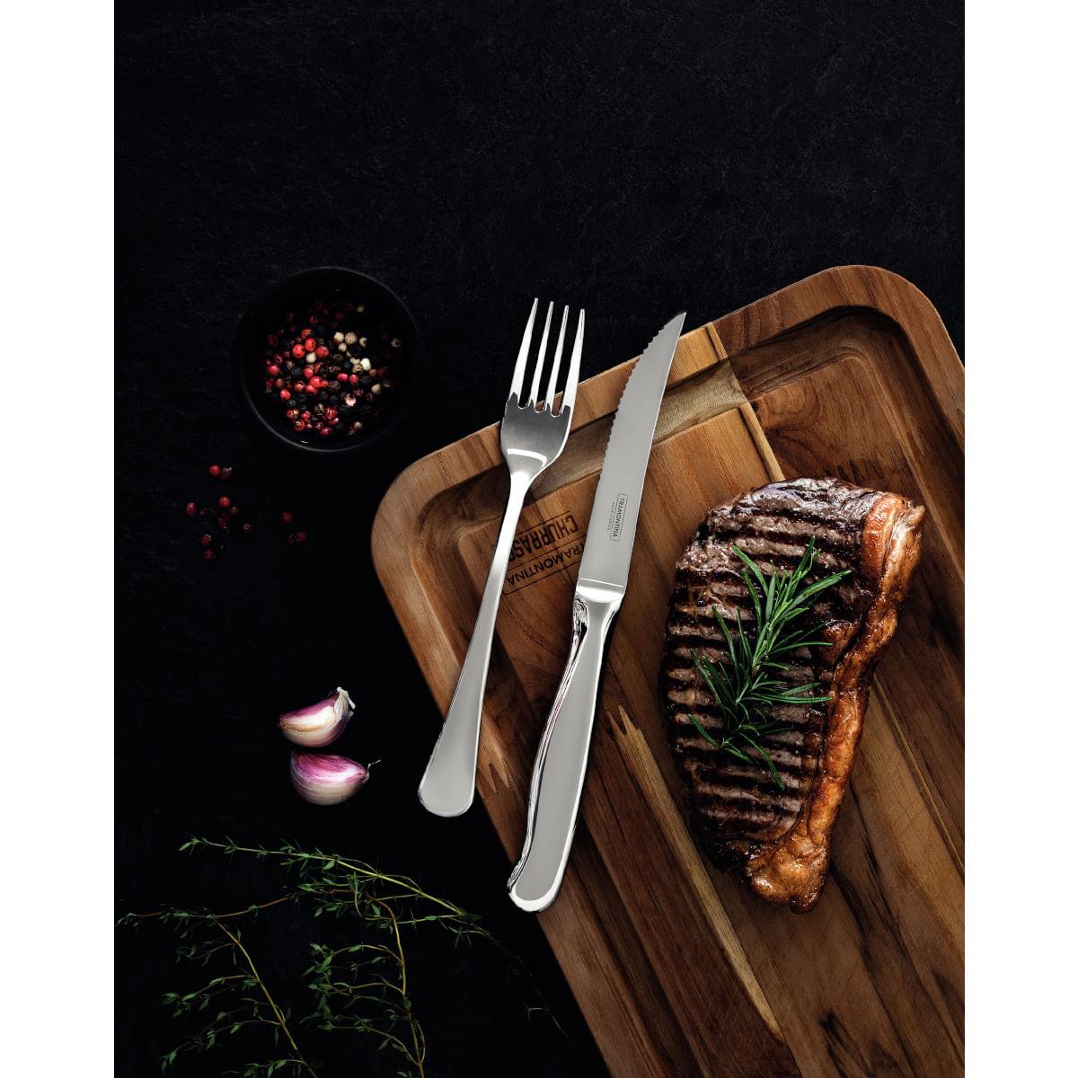 Jogo para Churrasco Tramontina Zurique em Aço Inox Facas Jumbo 12 Peças