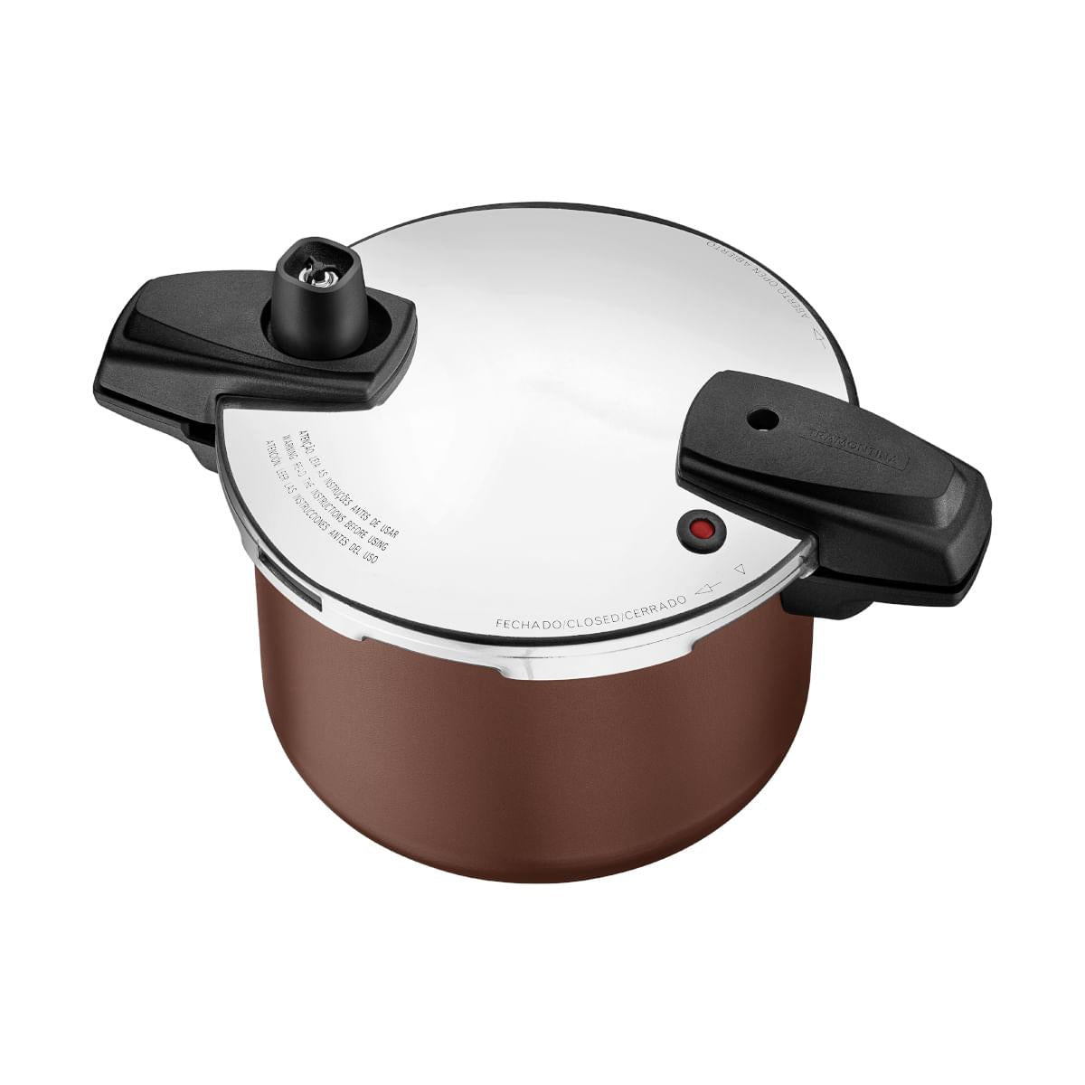 Panela de Pressão Tramontina Arizona Indução Alumínio 20 cm 4,5 L Mocaccino