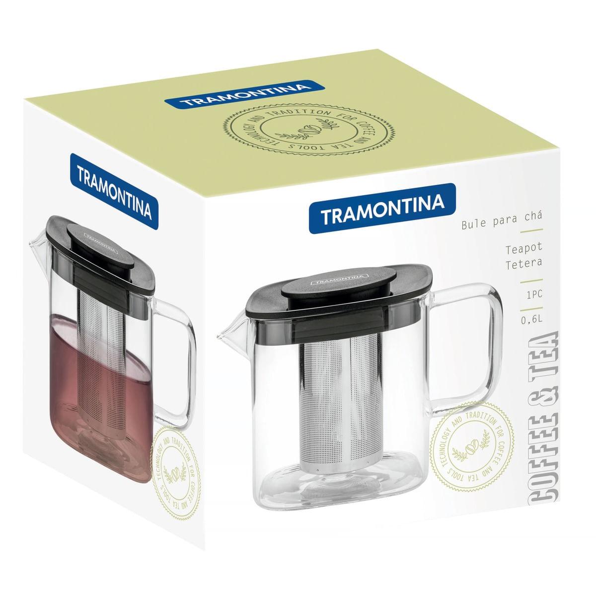 Bule para Chá Tramontina em Vidro e Aço Inox com Infusor 600 ml