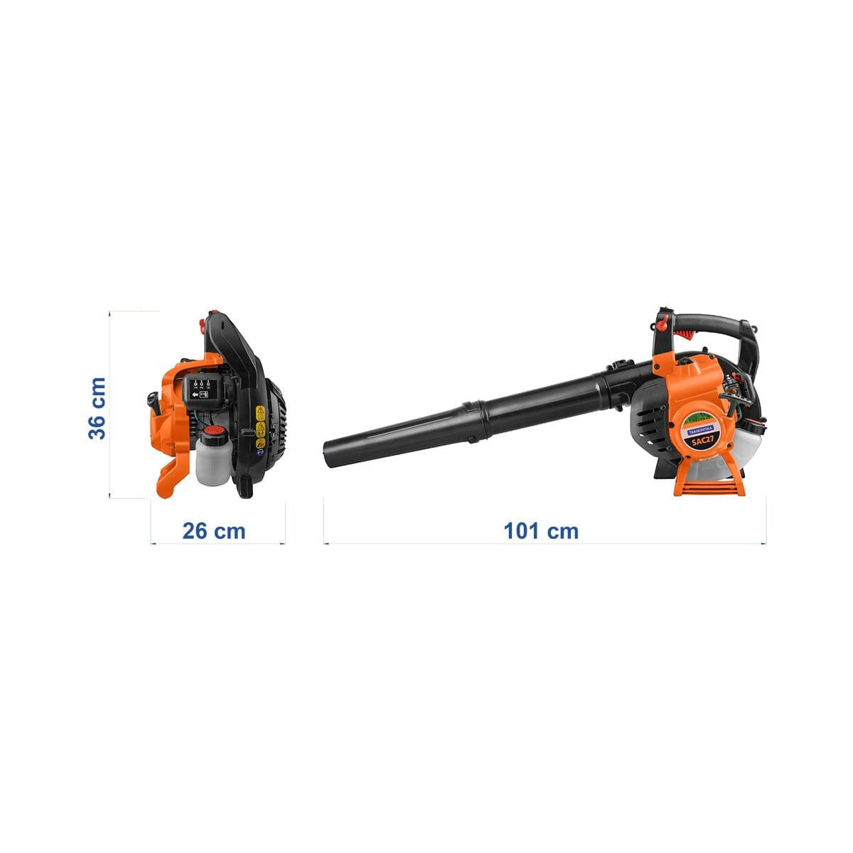 Soprador e Aspirador de Folhas a Gasolina Tramontina SAC27 com Motor de 2 Tempos 1 hp 27 cc 79895270